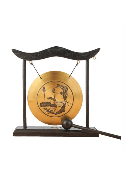 Mini Masaüstü Gong Masa Rüzgar Çiğneme Perküsyon Enstrümanı Ziller Gonglar Ev Dekoru Ev-Takımı -C (Yurt Dışından)