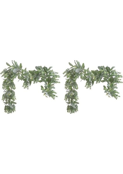 2pc Kuzular Kulak Çelenk Yeşillik ve Okaliptüs Asma/38 Inç Uzunluğunda/açık Renkli Akınlı Yapraklar/yumuşak ve Drapey Düğün (Yurt Dışından)