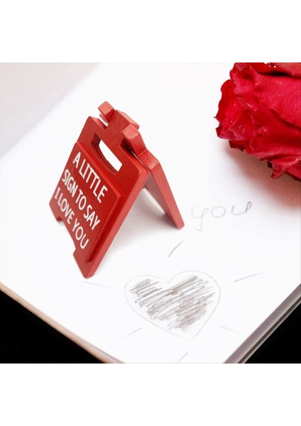 Seni Seviyorum Küçük Işaret, Aşk Teması Mini Işaret Dekorasyonu, Romantik Aşk Dili Işareti Plak, Ev Ofis Masası Dekorasyonu (Yurt Dışından) fırsatları