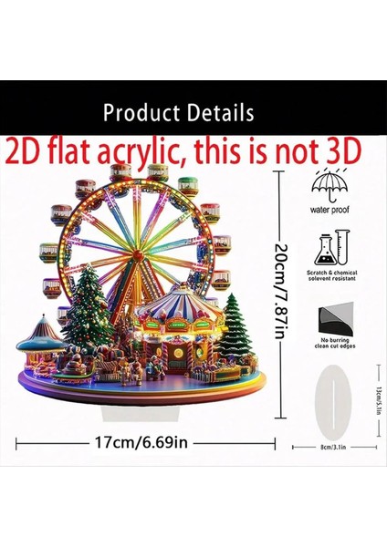 Akrilik Noel Özel Şekli Ferrisweel Masaüstü Süsler 2d Masaüstü Dönüşü Ev Ofis Kitaplık Için Dekor (Yurt Dışından) modelleri