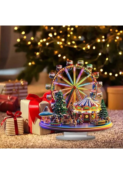 Akrilik Noel Özel Şekli Ferrisweel Masaüstü Süsler 2d Masaüstü Dönüşü Ev Ofis Kitaplık Için Dekor (Yurt Dışından) fırsatları