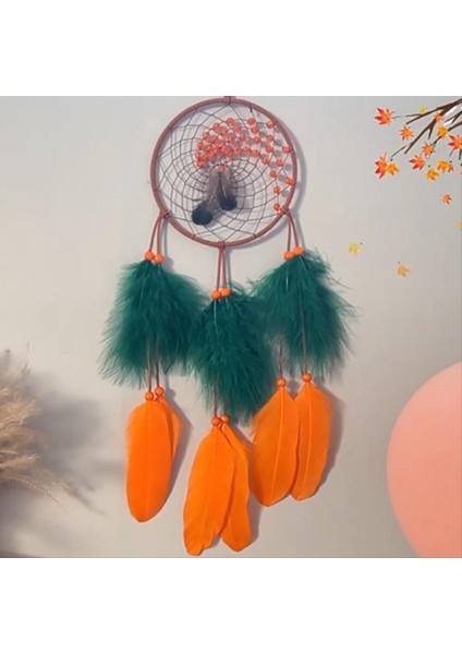 Dream Catcher Dreamcatcher-Kaz Tüyü ve Hindi Tüyü ile Sıcak Sonbahar, Ev Yatak Odası Dekoru Için El Yapımı (Yurt Dışından) modelleri