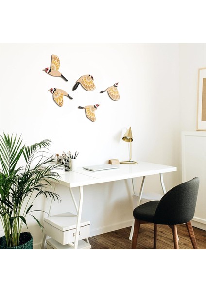 5pcs Ahşap Kuş Duvar Sanat Ahşap Uçan Kuşlar Duvar Dekor Rustik Halk Sanat Duvar Dekor Kuş Sevgilisi Oturma Odası Sarı (Yurt Dışından) modelleri