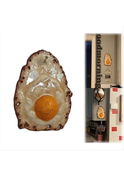 Bir Çivi Üzerinde Asılı Kızarmış Yumurta, Kızarmış Yumurta Heykel Süslemesi, Komik Yumurta Heykelleri Dekorasyon Duvara Atıldı (Yurt Dışından) modelleri