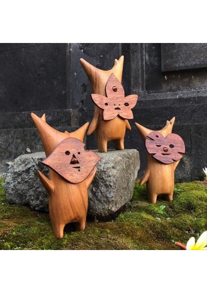 Korogu Ailesi Ahşap Tahıl El Sanatları Dekorasyonu Yeni Komik Ifade Reçine Malzeme Oyma Ev Dekor-B (Yurt Dışından) fırsatları