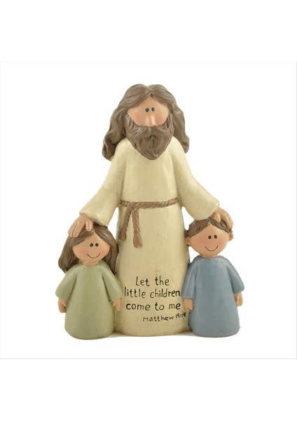 Heykelcik Hıristiyan Dini Reçine Heykeli Isa Erkek ve Kız El Sanatları Süsleme Ev Dekorasyonu Noel I (Yurt Dışından)