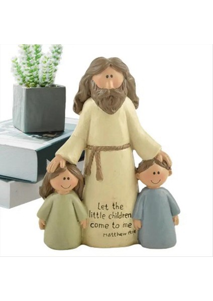 Heykelcik Hıristiyan Dini Reçine Heykeli Isa Erkek ve Kız El Sanatları Süsleme Ev Dekorasyonu Noel I (Yurt Dışından) fırsatları