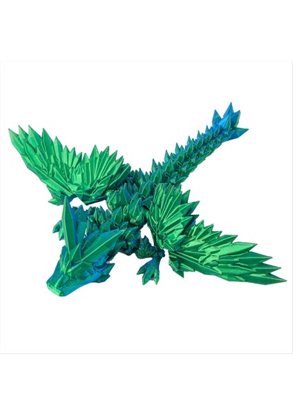 3D Baskılı Taş Ejderha Gradyan Üst Düzey Figür Çevre Dostu Kristal Ejderha Modaya Gizli Oyuncak Figürü, Yeşil (Yurt Dışından)