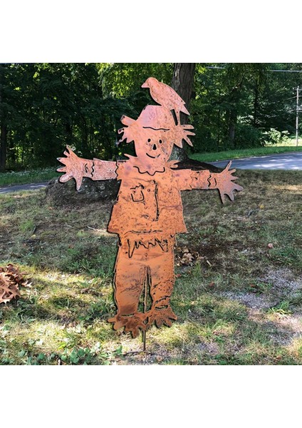 Scarecrows Bahçe Pay, Metal Bahçe Işareti Sonbahar Cadılar Bayramı Şükran Günü Açık Dekorasyon Korkuları Veranda Için Heykel (Yurt Dışından) modelleri