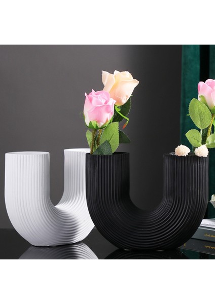 U Şekil Vazo Estetik Çiçek Vazo Modern Kurutulmuş Çiçekler Reçine Flowerpot Cachepot Çiçekler Için Ofis Ev Dekorasyon A (Yurt Dışından) fırsatları
