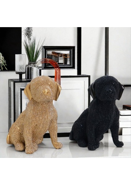 Nordic Modern Lüks Yeni Ürün Noktası Boncuklar Labrador Ev Hayvan Köpek Dekorasyon Reçine Zanaat Süsleri B (Yurt Dışından) modelleri