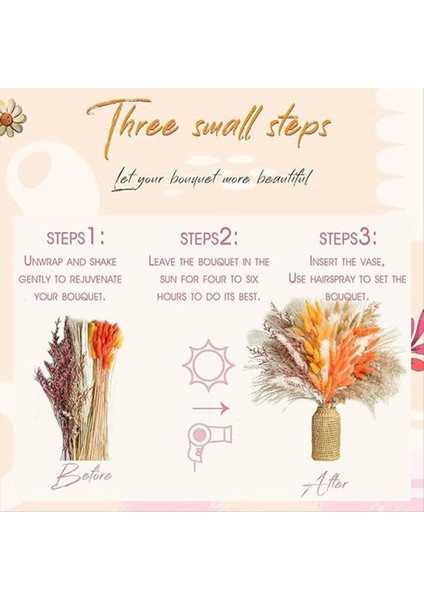 Sonbahar Dekor Pampas Çim 100PCS Buket Ev Dekoru Uzun Ömürlü Kuru Çiçekler Buket Kamış Tavşan Kuyruk Buket Dekorasyon (Yurt Dışından) fiyatları