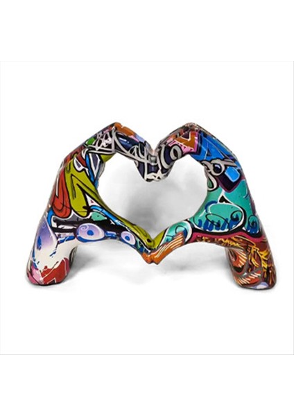 Renkli Jest Dekorasyonu, Aşk Parmak Heykeli Modern, Modern Sanat Heykel Kişiselleştirilmiş Parmak Ev Dekorasyonu, Bir (Yurt Dışından)