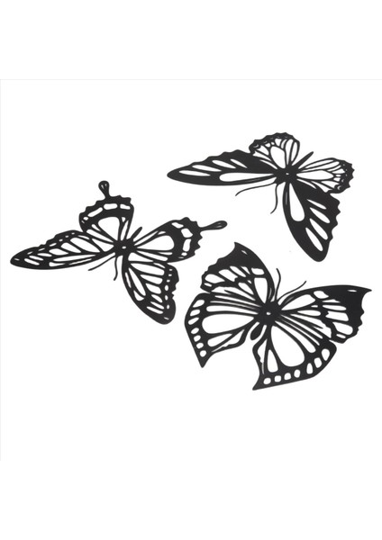 3pcs Kelebek Metal Duvar Dekor Siyah Kelebek Metal Duvar Asılı Dekor Çiftlik Evi Rustik Ev Ofis Yatak Odası Dekor (Yurt Dışından) fiyatları