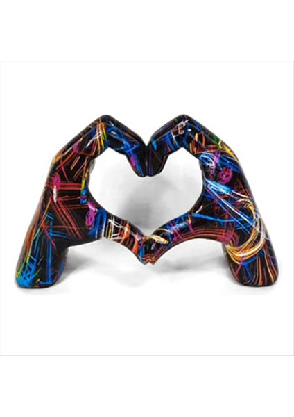 Renkli Jest Dekorasyonu, Aşk Parmak Heykeli Modern, Modern Sanat Heykel Kişiselleştirilmiş Parmak Ev Dekorasyonu, B (Yurt Dışından)