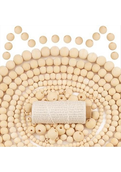 El Sanatları Için Ahşap Boncuklar, Ahşap Boncuklar Çelenk Ev Dekoru Makrome Kiti Yuvarlak Ahşap Boncuklar Uygun Diy Mücevher Yapımı (Yurt Dışından)