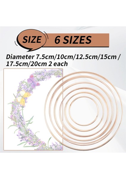 12 Pcs 6 Boyutlar Altın Rüya Catcher Metal Yüzük Çiçek Çember Çelenk Makrome Kreasyonlar Dıy El Sanatları Için Yüzük (Yurt Dışından) fırsatları