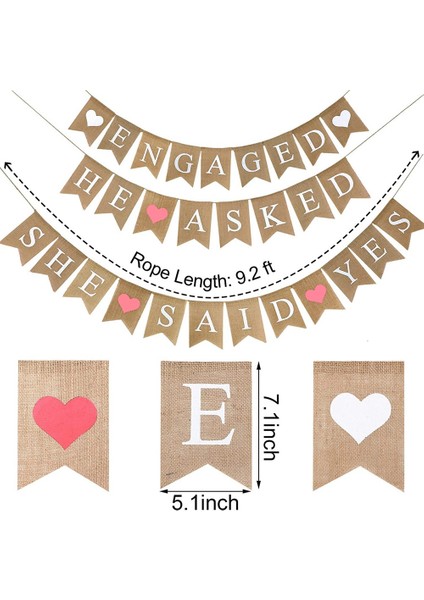 3 Adet Nişanlı Çuval Bezi Afişini Sordu Evet Banner Rustik Gelin Duş Kiraz Kuşu Çelenk Düğün Nişan Için (Yurt Dışından) indirimleri