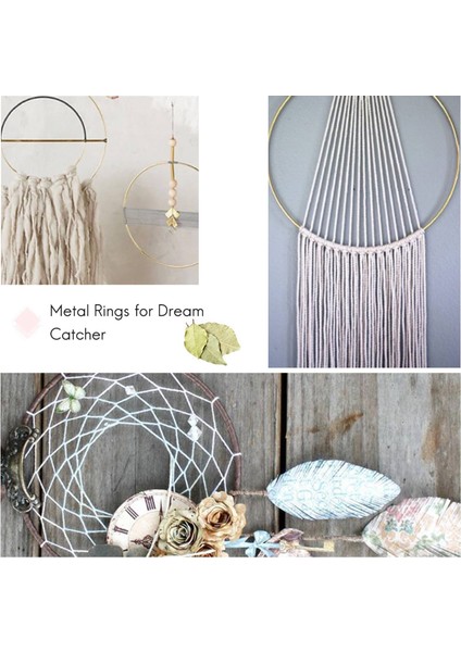 8pcs 8 Inç Rüya Catcher Yüzükler Metal Çemberler Makrome Yüzüğü El Sanatları ve Dream Catcher Malzemeleri, Altın (Yurt Dışından) fırsatları