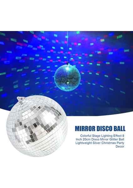 Renkli Sahne Aydınlatma Efekti 8 Inç 20 cm Disko Ayna Parıltı Topu Hafif Gümüş Noel Parti Dekor (Yurt Dışından) fırsatları