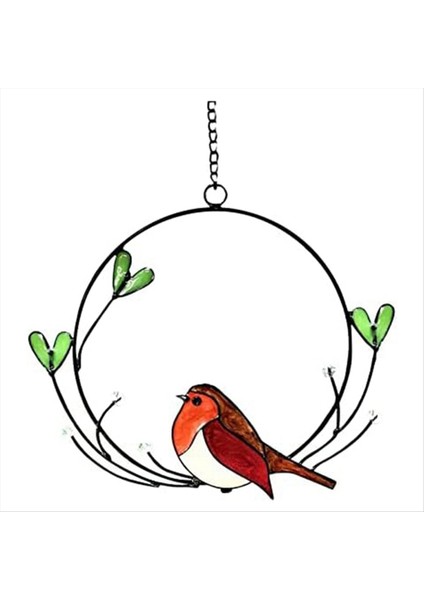 Pencere Asılı Yay Pencere Dekorasyonu Çok Renkli Kuş Suncatcher Asılı Dekorasyonlar Boyalı Pencere Dekorasyonları (Yurt Dışından)