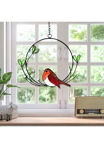 Pencere Asılı Yay Pencere Dekorasyonu Çok Renkli Kuş Suncatcher Asılı Dekorasyonlar Boyalı Pencere Dekorasyonları (Yurt Dışından) modelleri