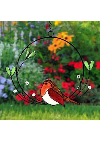 Pencere Asılı Yay Pencere Dekorasyonu Çok Renkli Kuş Suncatcher Asılı Dekorasyonlar Boyalı Pencere Dekorasyonları (Yurt Dışından) fırsatları