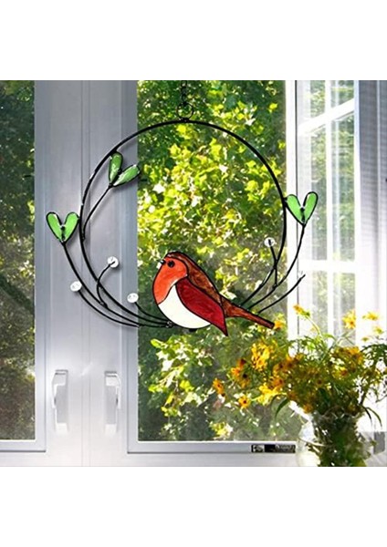 Pencere Asılı Yay Pencere Dekorasyonu Çok Renkli Kuş Suncatcher Asılı Dekorasyonlar Boyalı Pencere Dekorasyonları (Yurt Dışından) indirimleri
