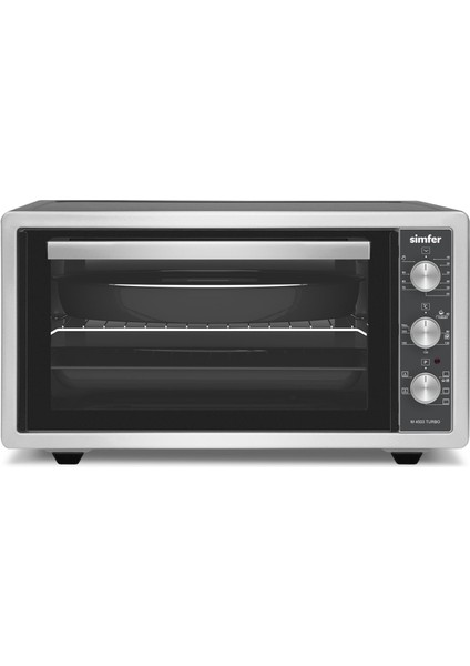 Turbo Midi Fırın Inox 45 Lt Paslanmaz Çelik Krom Tepsili Ayarlanabilir Isı ve Zamanlayıcı Özellikli