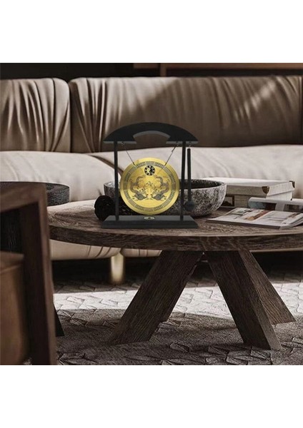 Masaüstü Gong - Feng Shui Pirinç Gong Stand ve Mallet, Hassas Çin Ev Dekoru, Double Dragon ile Masaüstü Süsleme (Yurt Dışından) fiyatları
