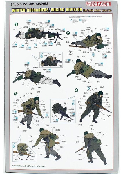 6372 1/35 Ölçek, Kış Bombacıları (Viking Tümeni) Asker Figürleri Plastik Model Kiti modelleri