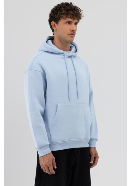 Basic Oversize Kapüşonlu Sweatshirt Bebe Mavi fırsatları
