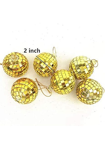 12 Parçalı Ayna Disko Topu Dekorasyonu, Parti Veya Dj Aydınlatma Efektleri, Ev Dekorasyonu, Sahne Sahne Sahne (2 Inç, Altın) (Yurt Dışından) modelleri