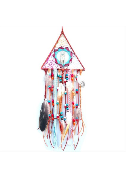 Dream Catcher, Tüy Boncuklu El Yapımı Dreamcatcher Turkuaz Kolye Rüya Catchers Boho Duvar Sanat Asma Dekor-C (Yurt Dışından)