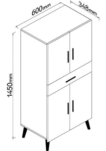 4 Kapaklı Çekmeceli Mutfak Dolabı | Banyo Dolabı | Çok Amaçlı Dolap - Sonomo indirimleri