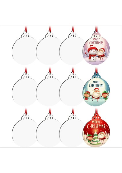 12 Adet Süblimasyon Boşlukları Süsler Çift Taraflı Mdf Noel Günü ve Cadılar Bayramı Günü Dekor Için Kişiselleştirilmiş Boşluklar (Yurt Dışından)