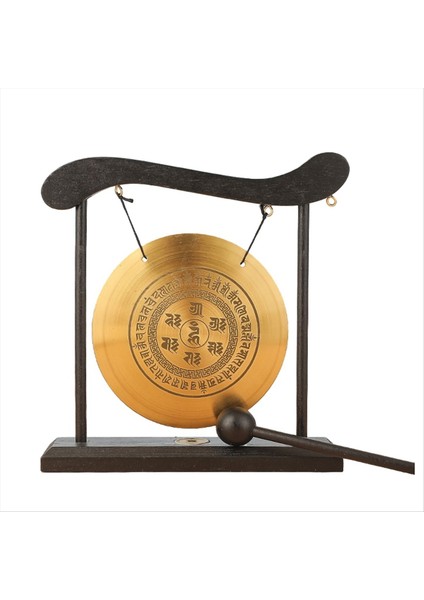 Mini Masaüstü Gong Masa Rüzgar Çiğneme Perküsyon Enstrümanı Ziller Gonglar Ev Dekoru Ev-Kepçe -B Için Tokmak (Yurt Dışından)