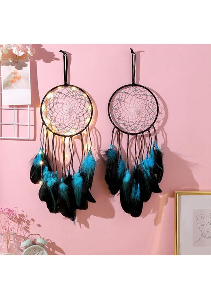 1pcs Dreamcatcher Tüylü Mavi Ağaç, El Yapımı Kızılderililer Duvar Asma Deco Için Geleneksel Dairesel Ağ (Yurt Dışından) fırsatları