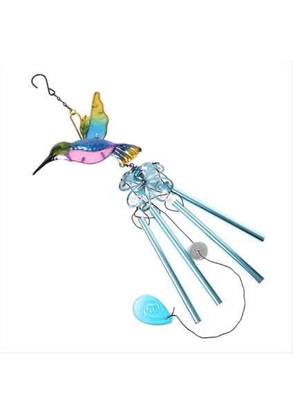 Rüzgar Chime Cam Bahçecilik Mavi Sinek Kuşları Rüzgar Çanları Kolye Duvar Pencere Kapı Süsleri Için (Yurt Dışından)