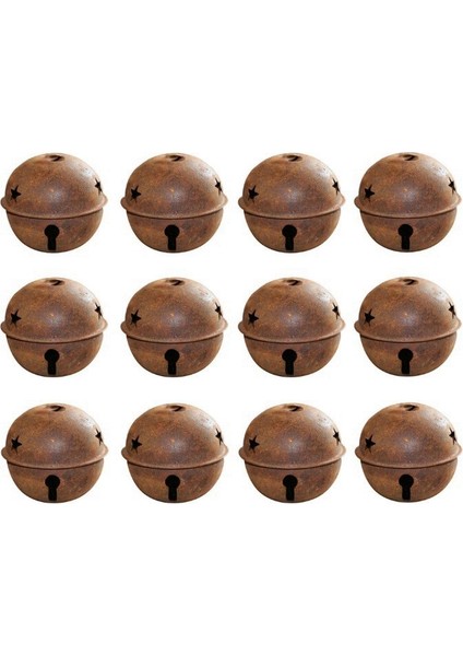 12 Pcs 40MM Rusty Metal Yıldız Kesim Noel Tatil Zanaat Kapalı Açık Ev Parti Dekorasyonları Için Jingle Bells (Yurt Dışından)
