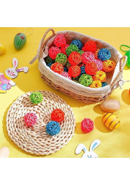 45PCS Rattan Topları Renkli Dekor Dekoratif Vazo Dolgu Masası Düğün Dekorasyonu Bebek Duş Doğum Günü Partisi, 1.6 Inç (Yurt Dışından) modelleri