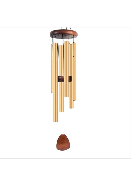 Gold Metal Windchime Alüminyum Rüzgar Çubuğu Rüzgar Çanları 6 Çubuklar Ev Dekorasyon El Sanatları Açık Bahçe Veranda (Yurt Dışından)