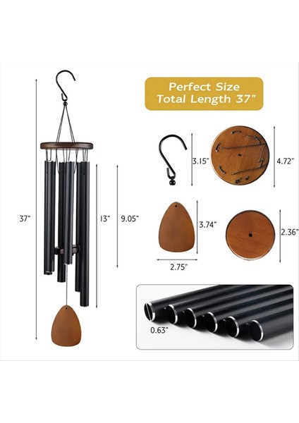 Gold Metal Windchime Alüminyum Rüzgar Çubuğu Rüzgar Çanları 6 Çubuklar Ev Dekorasyon El Sanatları Açık Bahçe Veranda (Yurt Dışından) indirimleri
