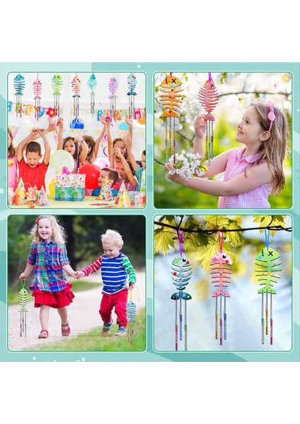 12 Paket Rüzgar Zil Kiti Bahar Zanaat Çocuklar Için Ahşap Sanat ve El Sanatları Kızlar Erkekler Için Kendi Balık Rüzgar Zil Yapmak (Yurt Dışından) fırsatları