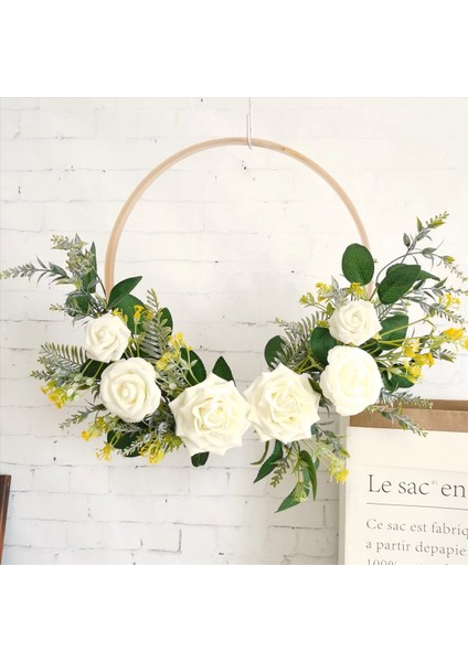 Bambu Çiçek Çember Çelenk Macrame Zanaat Dream Catcher Hoops Yüzükler Dıy Düğün Çelenk Dekoru, Macrame Dream Catcher (Yurt Dışından) indirimleri