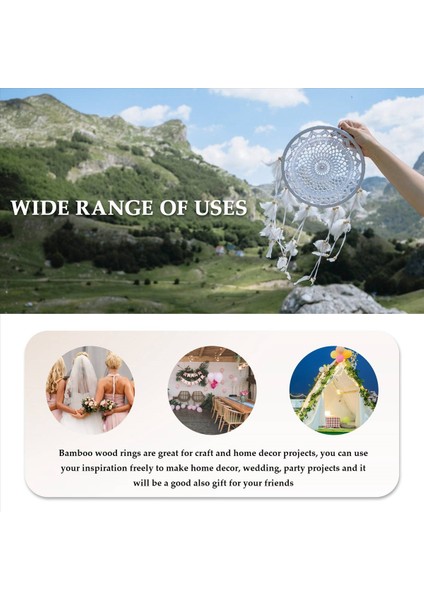 Bambu Çiçek Çember, 15 Paket 3 Boyutlar Rüya Catcher Bambu Ahşap Çember Yüzük Düğün Dekoru Dream Catchers And Crafts Için (Yurt Dışından) fırsatları