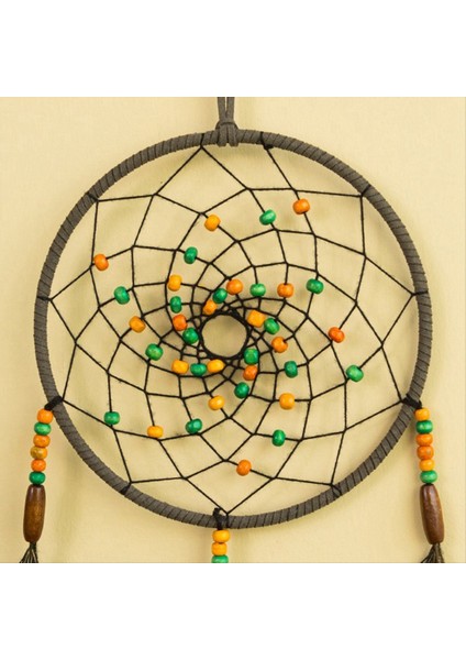 El Yapımı Dreamcatcher Çift Yüzük Dairesel Net Tavus Kuşu Tüy Rüzgar Çanları Araba Iç Kolye Ev Odası (Yurt Dışından) modelleri