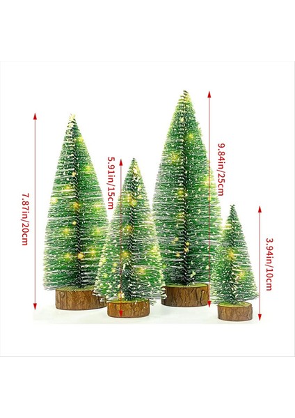 Işıklı Küçük Noel Ağacı, 4 Boyut Noel Masa Dekoru Noel Tatili Iç Mekan Dekorasyonları Için (Yurt Dışından) fırsatları