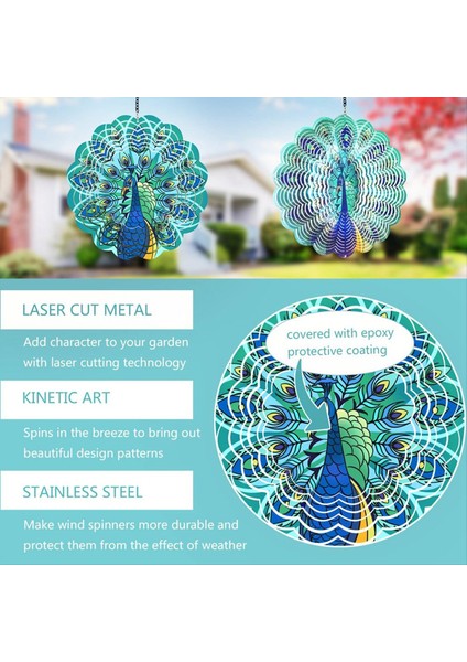 Tavus Kuşu Metal Rüzgar Spinners - Kadınlar Için Anne Büyükanne Karısı, Açık Hava ve Iç Mekan Süslemeleri Için Rüzgar Spinner Asma (Yurt Dışından) fırsatları