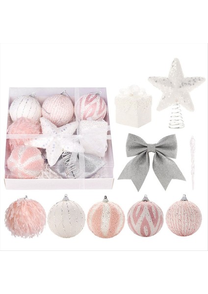 Pembe Noel Süsleri Noel Ağacı, Noel Ağacı Topper-Star, Noel Hediye Seti (Yurt Dışından)